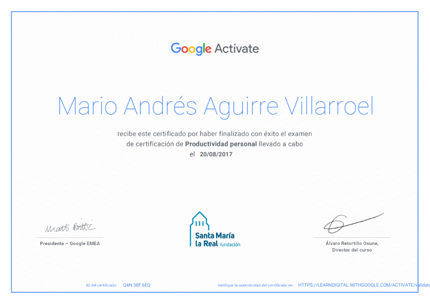 Certificación en Productividad Personal