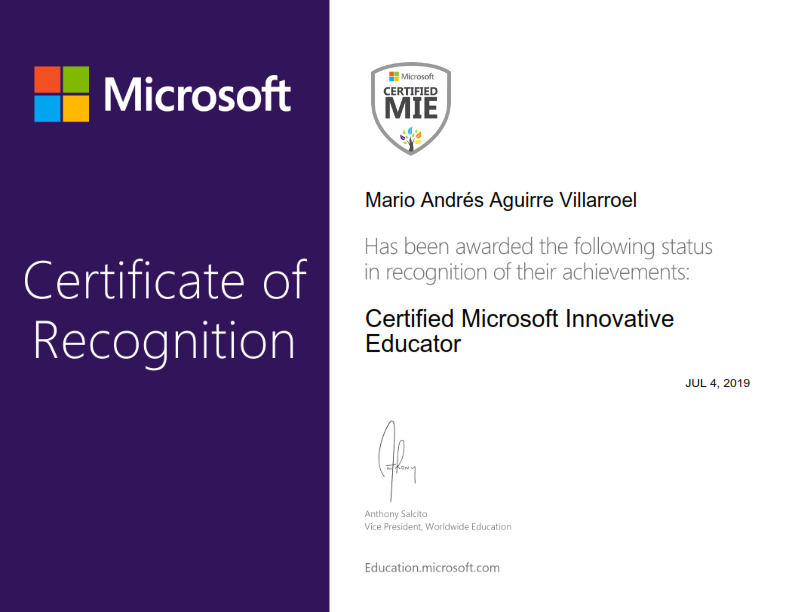 Certified Microsoft Innovative Educator