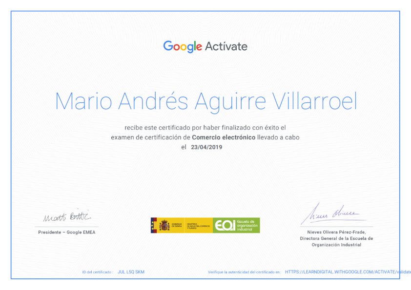 Certificación en Comercio electrónico