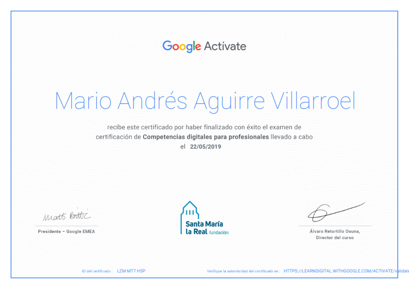 Certificación en Competencias digitales para profesionales