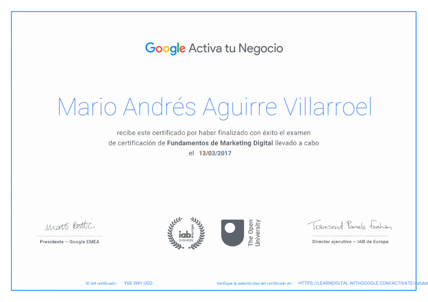 Certificación Fundamentos de Marketing Digital