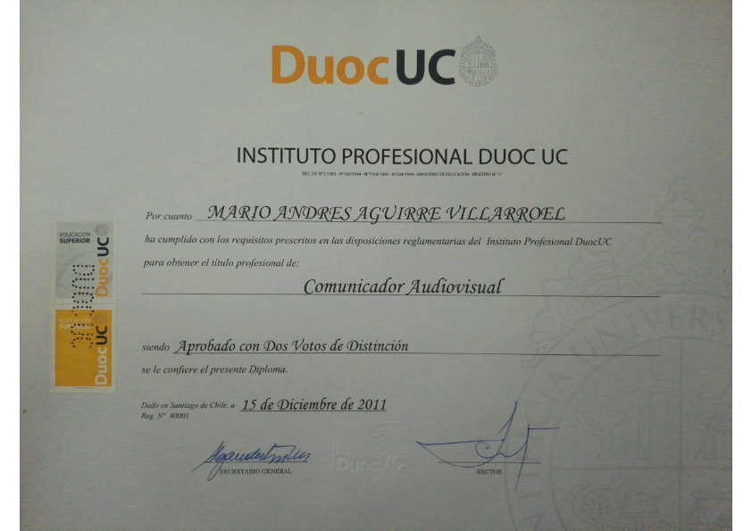 Titulo Profesional DuocUC