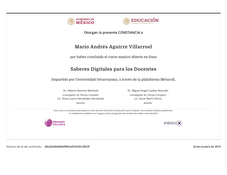 CERTIFICADO UNIVERSIDAD VERACRUZANA SDD